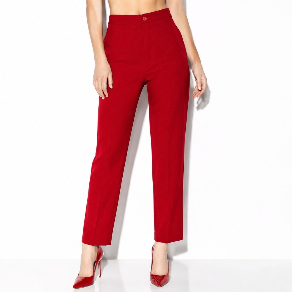 70s Vintage Red Levis Pants Womens 10 High Waist Straight Leg Bend Over Slacks